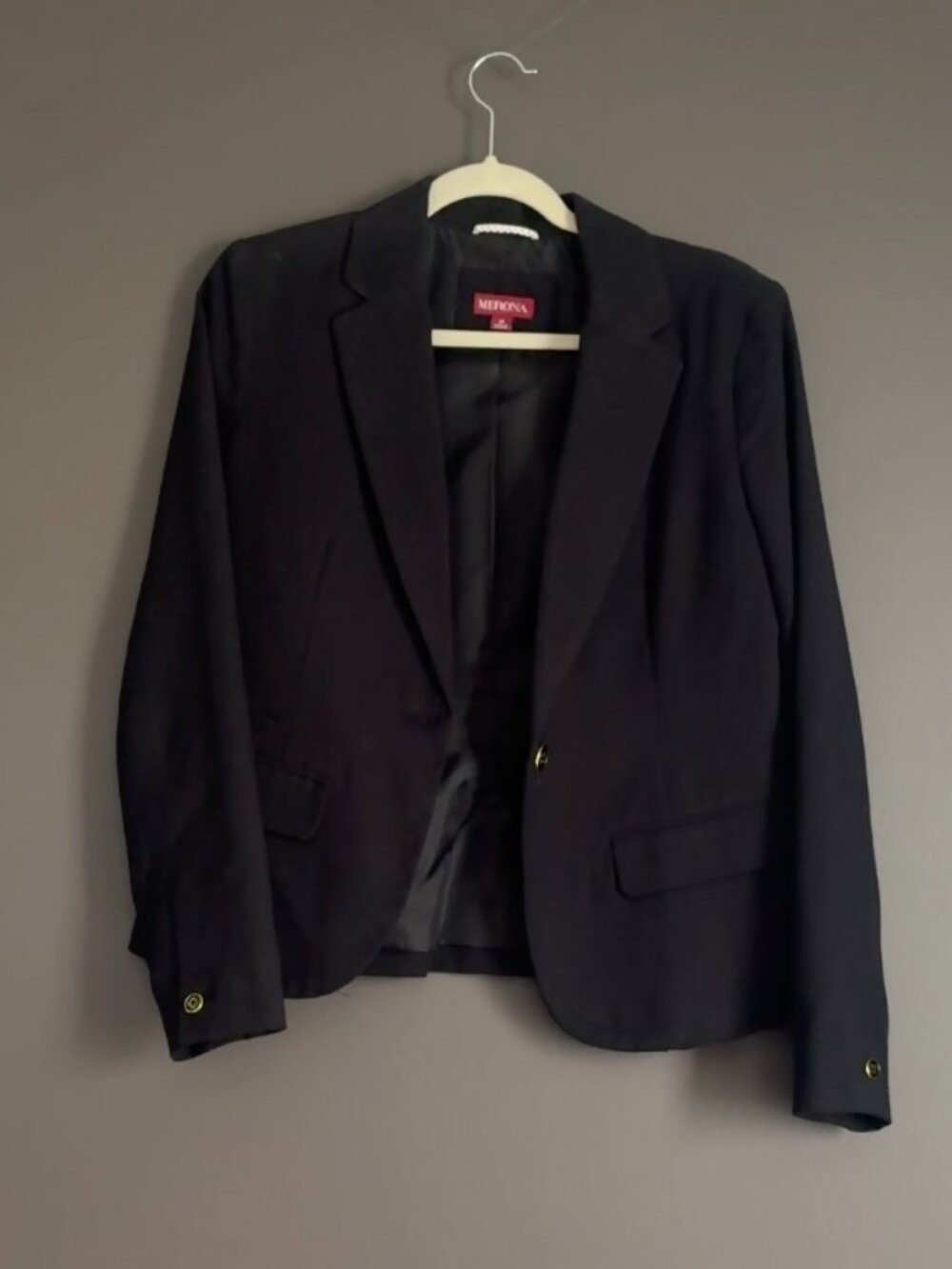 Merona Black Single-Button Tailored Blazer Jacket Size 10